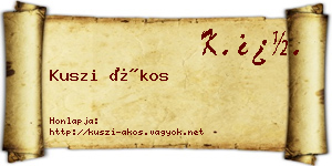 Kuszi Ákos névjegykártya