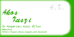 akos kuszi business card